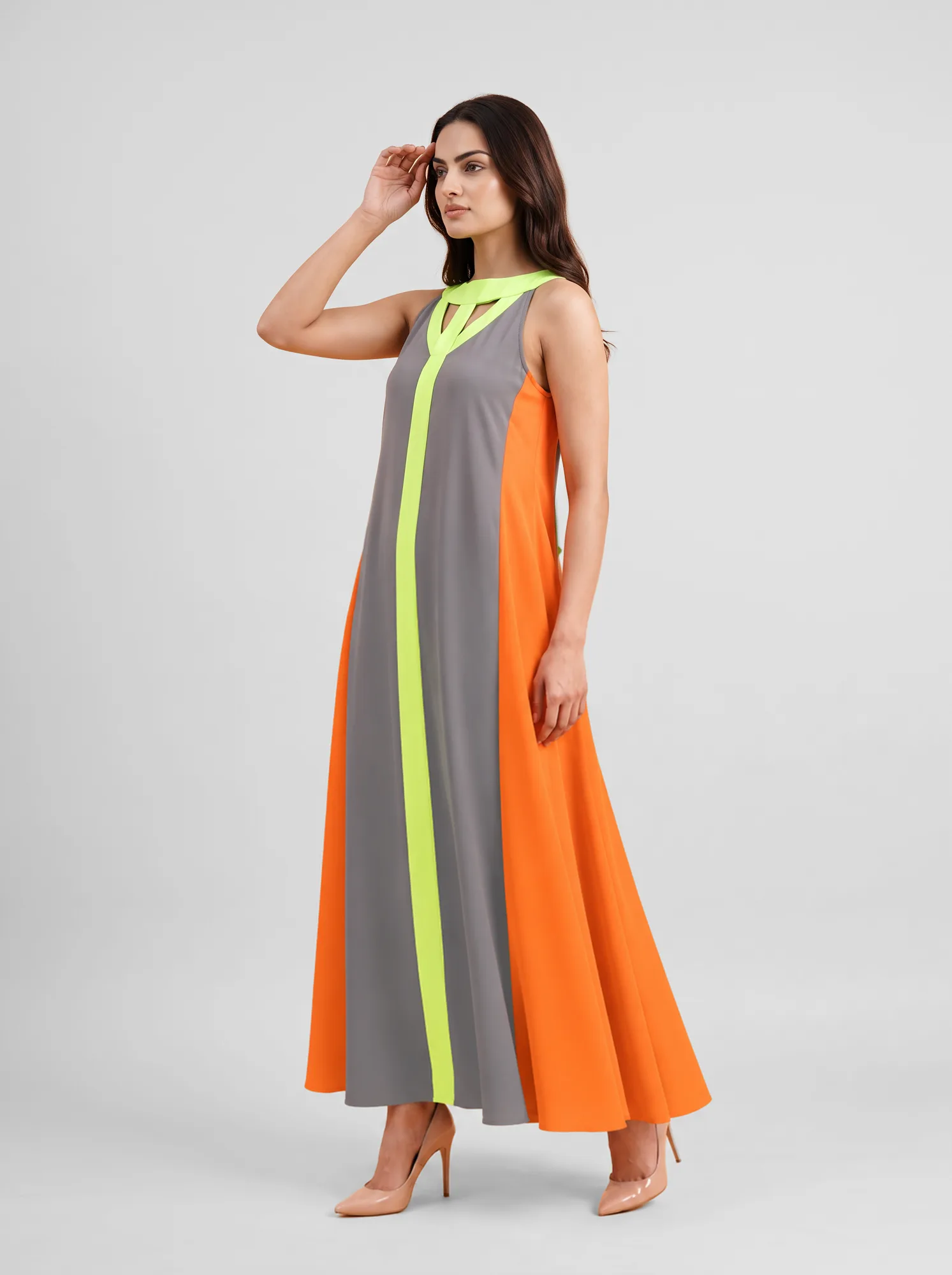 Neon Block Maxi Dress - view 2